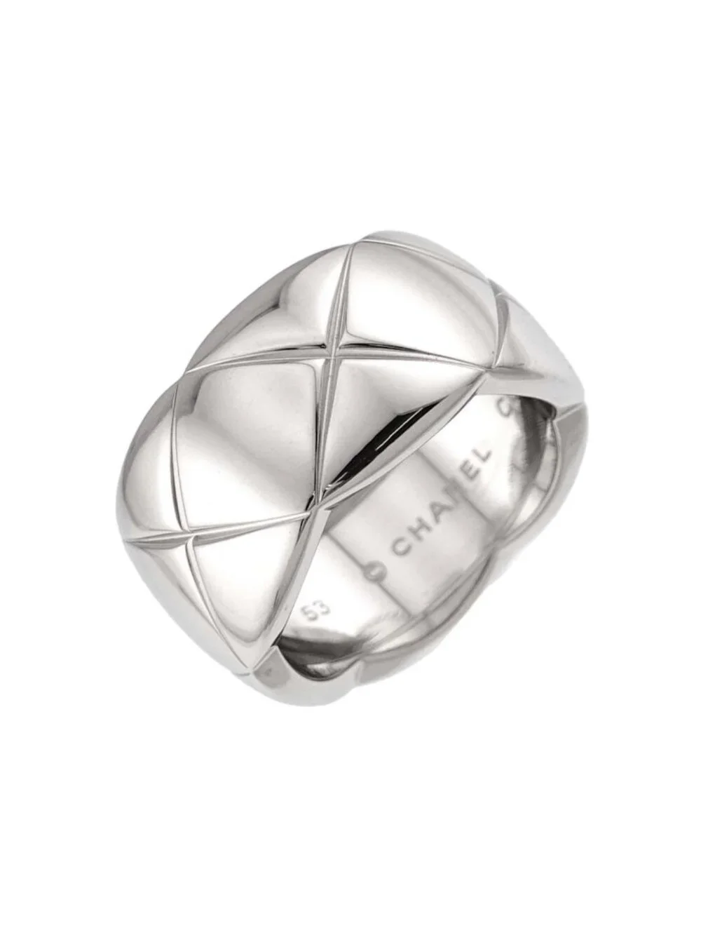 Chanel Coco Crush Large LM 53 Ring 18k WG 750 Quilted